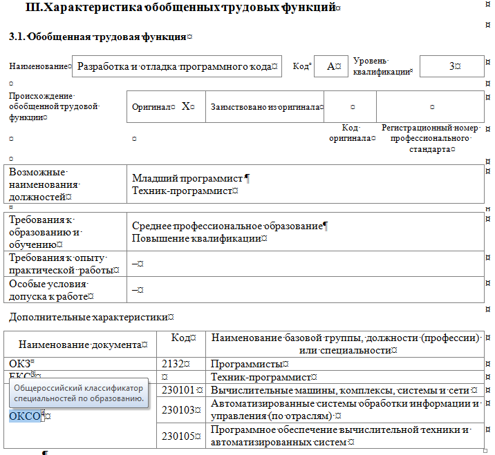 Профстандарт программист