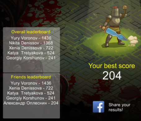 Простой лидерборд на Unity3D с facebook-ом - 1 image