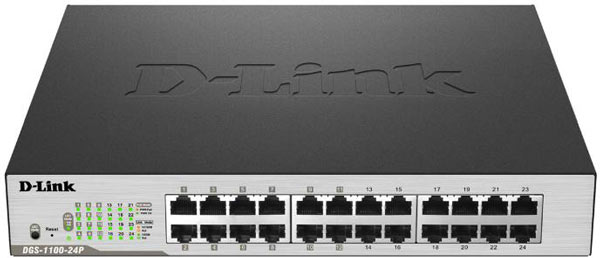 Половина портов коммутатора D-Link EasySmart DGS-1100-24P поддерживает PoE+
