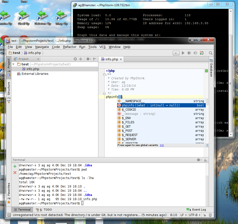 PhpStorm в Ubuntu 14 с использованием в Windows 7 через Xming - 3