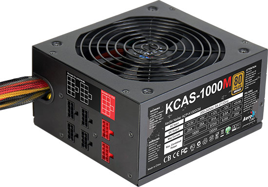 Блоки питания AeroCool KCAS М мощностью от 650 до 1000 Вт оснащены модульными кабельными системами