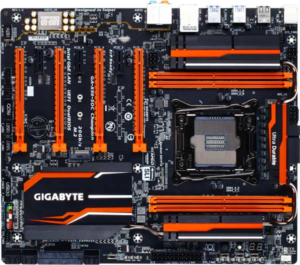 Основой системной платы Gigabyte X99-SOC Champion служит чипсет Intel X99 Express