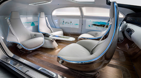 В концептуальном автомобиле Mercedes-Benz F 015 Luxury in Motion, показанном на CES, установлен экспериментальный модуль Leap Motion Meadowhawk - 4