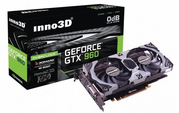 GPU видеокарты Inno3D iChill GTX 960 2GB Ultra работает на частотах 1329 1393 МГц - 2 Inno3D GeForce GTX 960