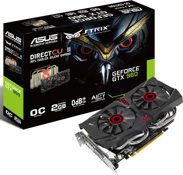 В 3D-карте Asus Strix GTX 960 используется кулер DirectCU II