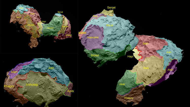 Ученые картографировали поверхность ядра кометы Чурюмова-Герасименко - 1