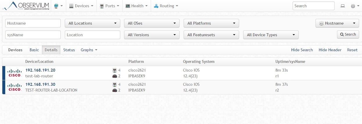 Мониторинг сетевого оборудования Cisco в системе Observium - 2