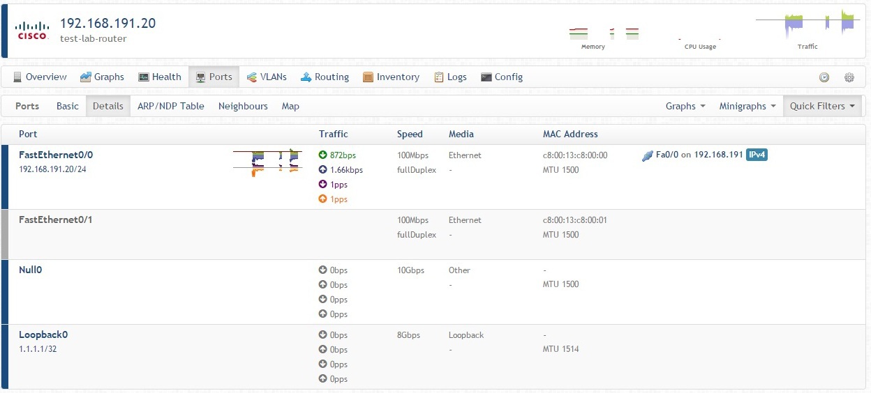 Мониторинг сетевого оборудования Cisco в системе Observium - 4