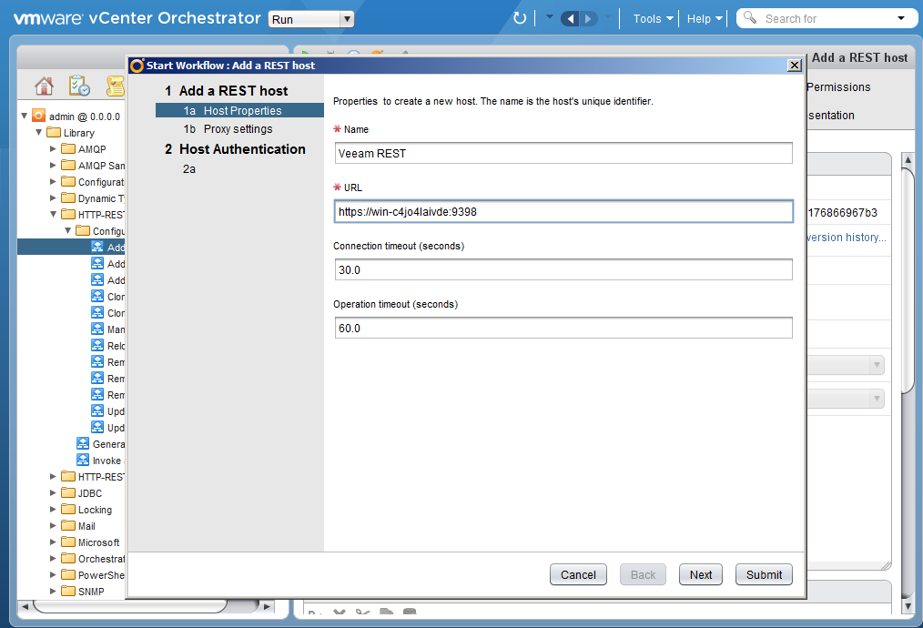 Автоматизация задач резервного копирования с помощью vCenter Orchestrator через Veeam Restful API - 3 Автоматизация задач резервного копирования с помощью vCenter Orchestrator через Veeam Restful API - 3