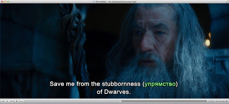 WordsFromText: как читать на английском с удовольствием - 8 Субтитры в VLC для Mac