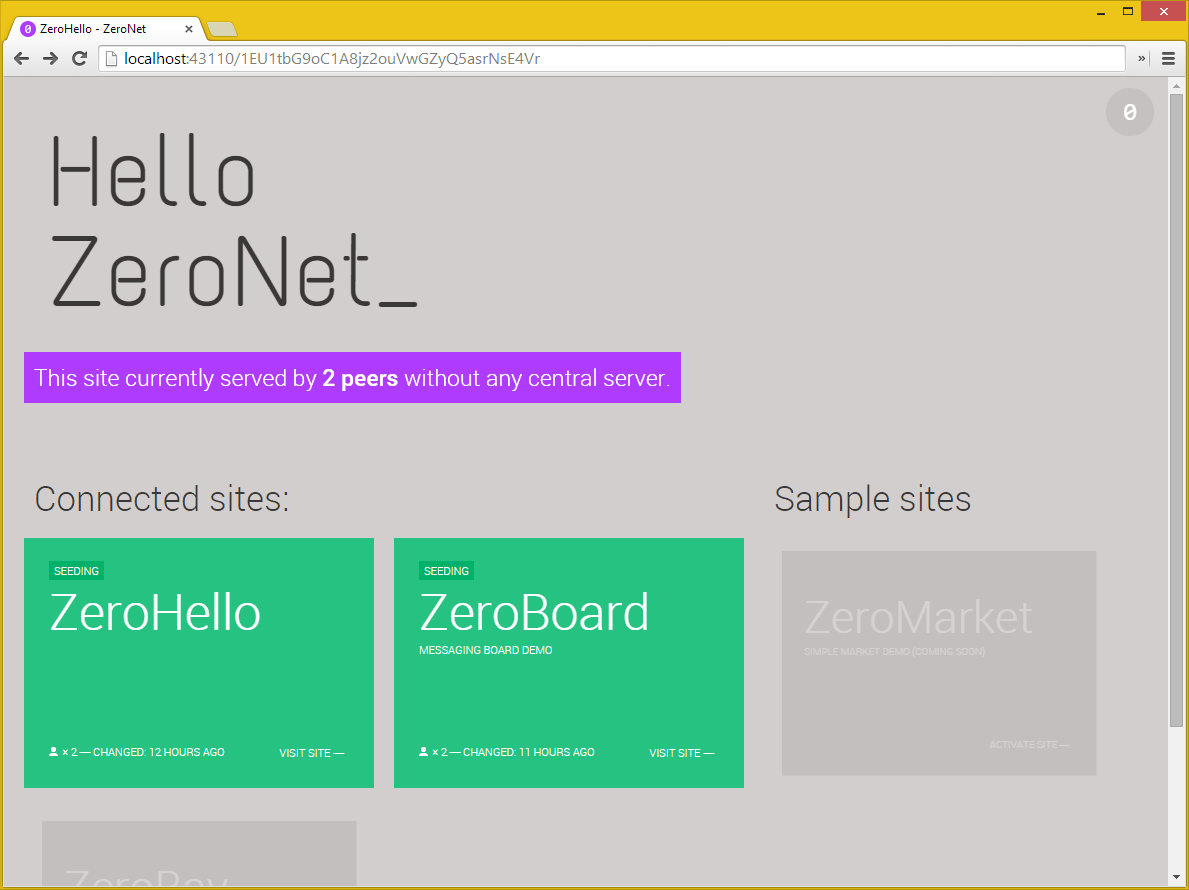 ZeroNet — Распределенные сайты через Bittorrent и Bitcoin - 1
