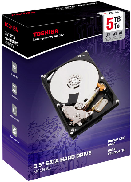 Накопители Toshiba MD типоразмера 3,5 дюйма характеризуются скоростью вращения шпинделя 7200 об/мин