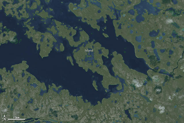 Рекурсивная фотография от NASA: остров в озере на острове в озере на острове - 2