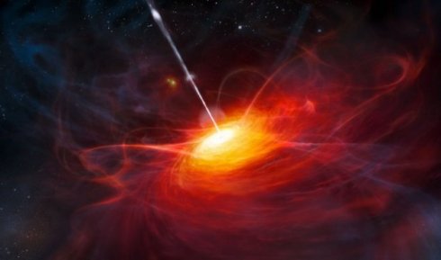 Открыта рекордно тяжелая черная дыра в центре древнего квазара