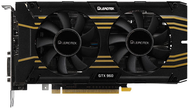 Стабильную работу компонентов 3D-карты Leadtek GTX 960 Hurricane обеспечивает система охлаждения с двумя вентиляторами