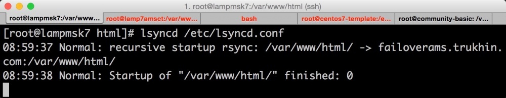 Высокая доступность веб-сайта: георепликация файлов сайта с lsyncd - 7