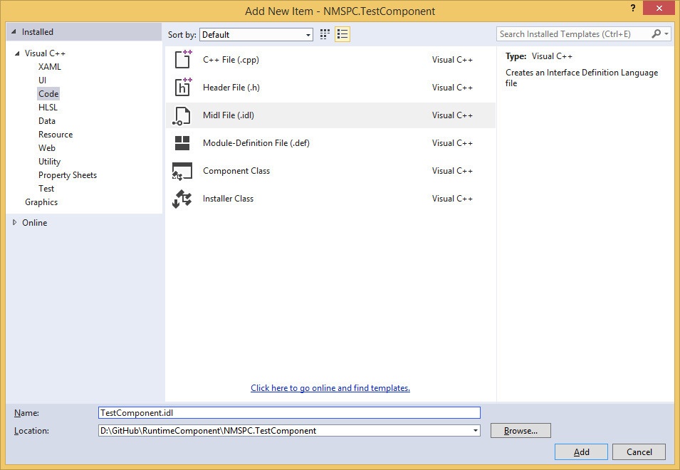 Создания Windows Runtime компонента на Visual C++ - 5