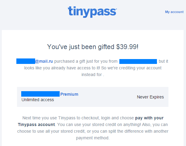 Неприятные сюрпризы от Tinypass или не стоит гнаться за скидкой на подписку - 3