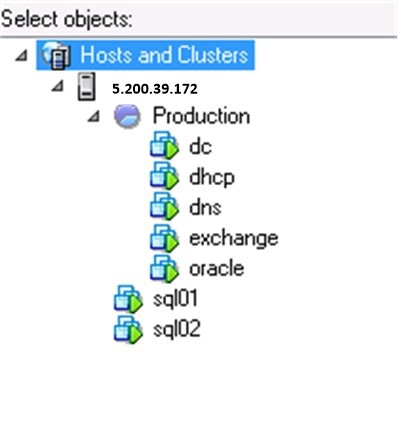 Пример добавления объектов резервного копирования Пример добавления объектов резервного копирования