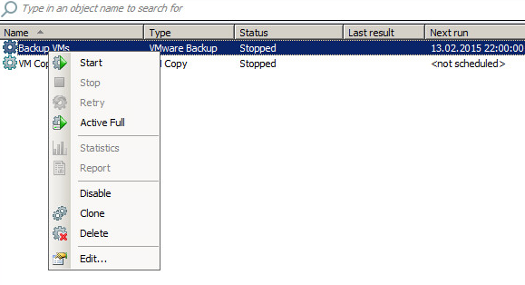 Пример созданной задачи резервного копирования виртуальных машин в облако Пример созданной задачи резервного копирования виртуальных машин в облако
