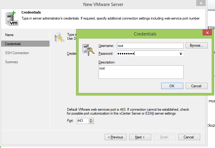 Введение верительных данных в окне мастера Введение верительных данных в окне мастера
