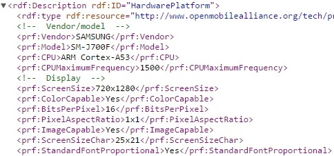 Samsung Galaxy J7: User Agent Profile