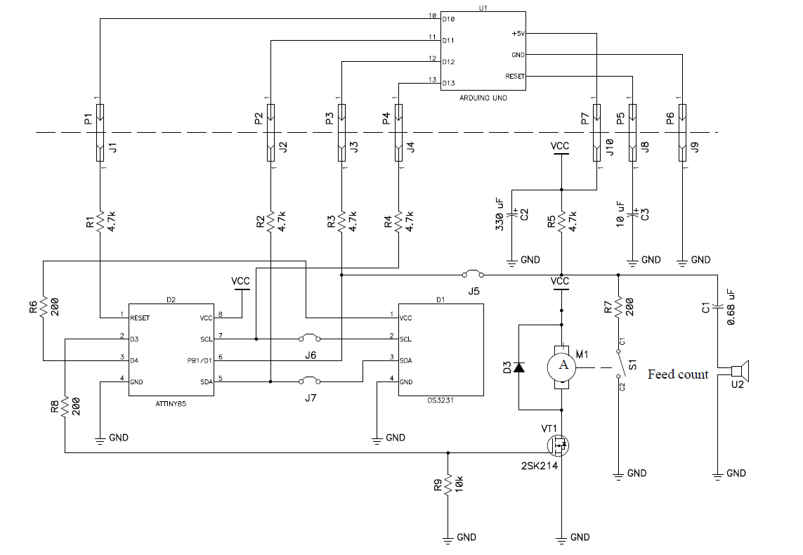 Кормушка для животных с применением ATTiny85 - 3