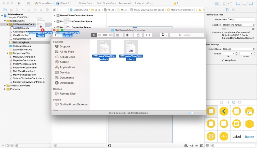 Добавляем панель бокового меню в свое iOS-приложение - 4 Добавляем панель бокового меню в свое iOS-приложение - 4