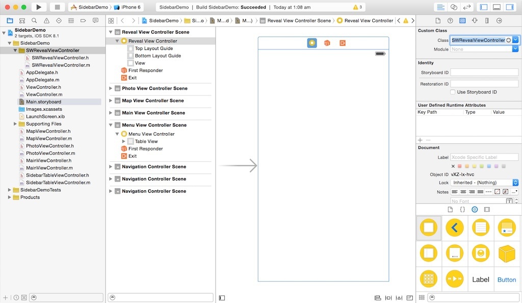 Добавляем панель бокового меню в свое iOS-приложение - 6 Добавляем панель бокового меню в свое iOS-приложение - 6