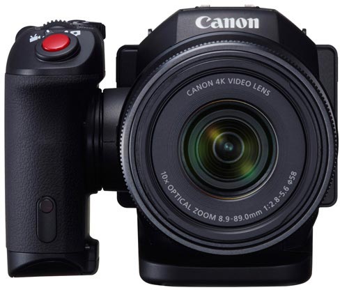 Интересной особенностью конструкции Canon EOS XC10 является вращающаяся рукоятка