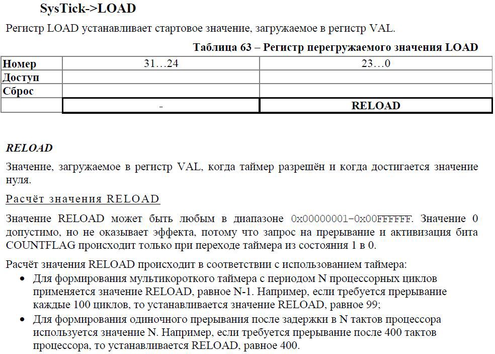 Переходим с STM32 на российский микроконтроллер К1986ВЕ92QI. Системный таймер (SysTick) - 4