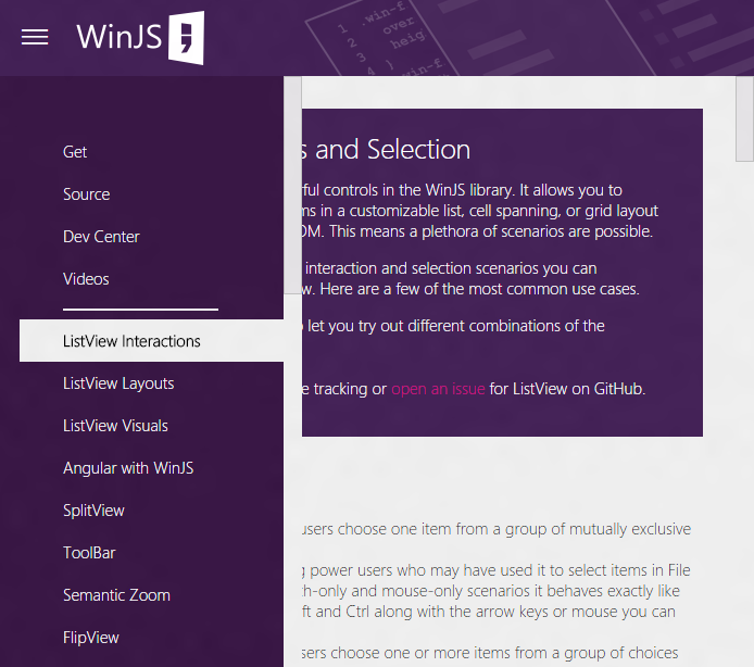 Анонсирована превью-версия WinJS 4.0: универсальный UX, интеграция с AngularJS, обновленный ListView - 4 Анонсирована превью-версия WinJS 4.0: универсальный UX, интеграция с AngularJS, обновленный ListView - 4