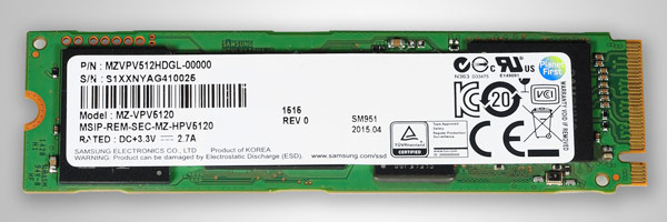 Твердотельные накопители Samsung SM951-NVMe демонстрируют скорость чтения до 2260 МБ/с, записи — до 1600 МБ/с