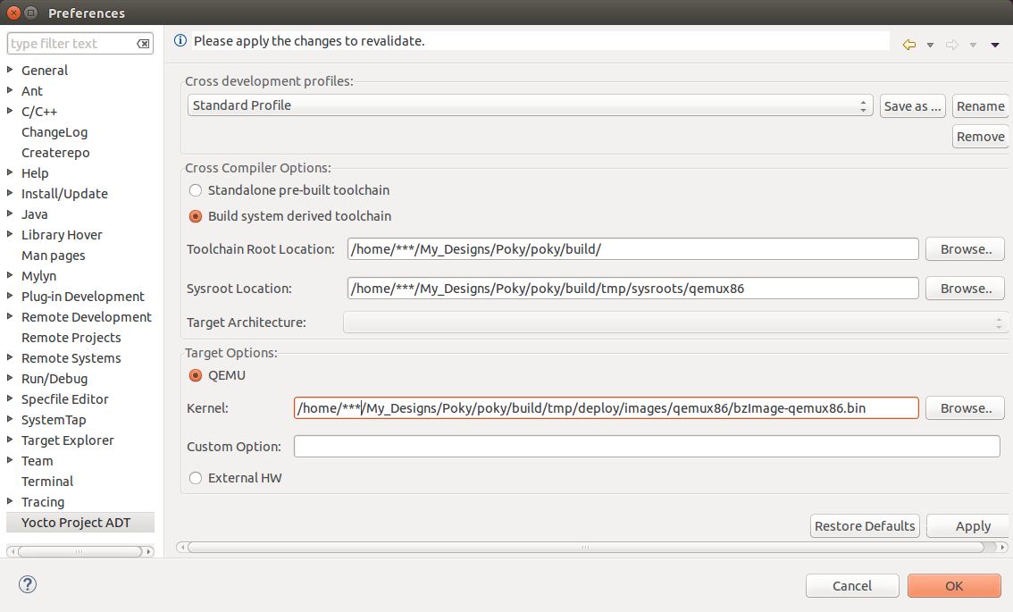 Yocto Project ADT Preferences