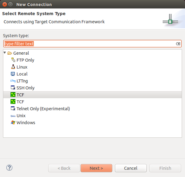 Eclipse->Debug Configurations - Main->New Connection