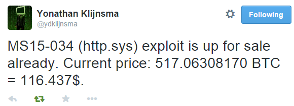 Уязвимость CVE-2015-1635 (MS15-034) эксплуатируется in-the-wild - 1