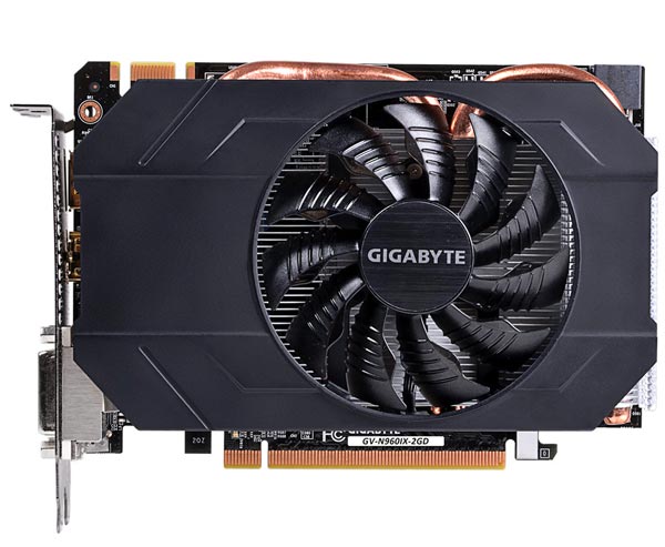 Длина 3D-карты Gigabyte GV-N960IX-2GD равна 181 мм