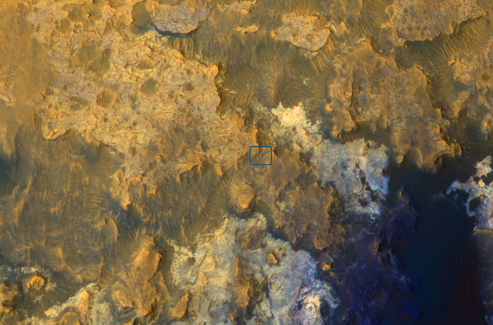 Орбитальный зонд MRO сфотографировал Curiosity с орбиты - 1