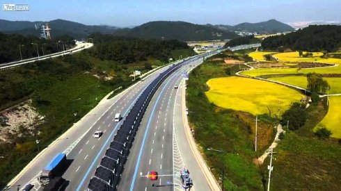 В Южной Корее построили шоссе, оснащённое солнечными батареями