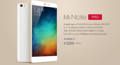 Флагман Xiaomi Mi Note Pro поступит в продажу 12 мая