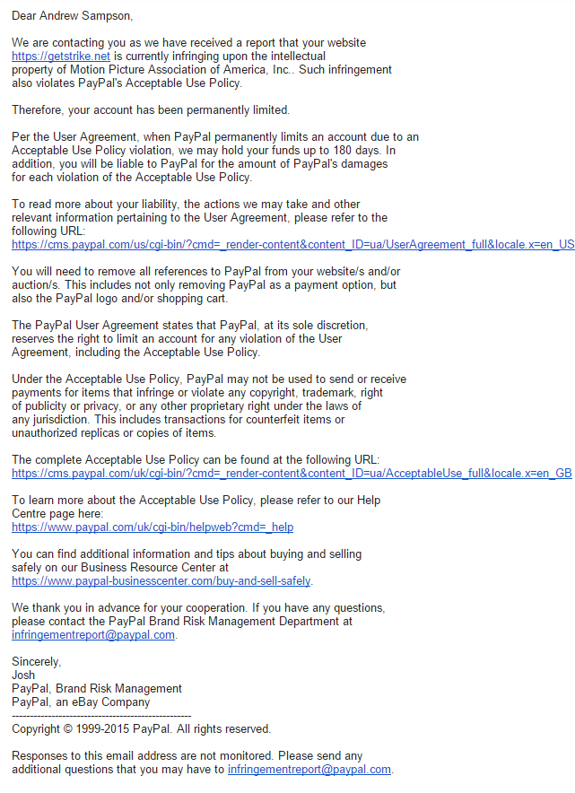 PayPal заморозила счет разработчика сервиса поиска по торрентам после жалобы MPAA - 2