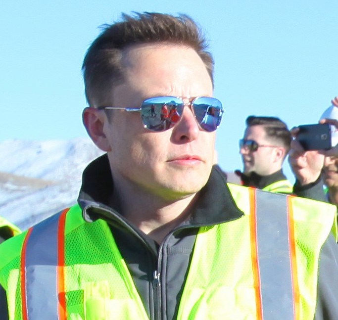 Tesla CEO Elon Musk at the battery factory, w/ photo taken by investor and friend Steve Jurvetson.