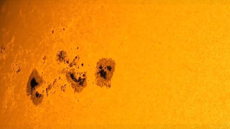 Динамика гигантской группы пятен на Солнце за 12 дней - 1