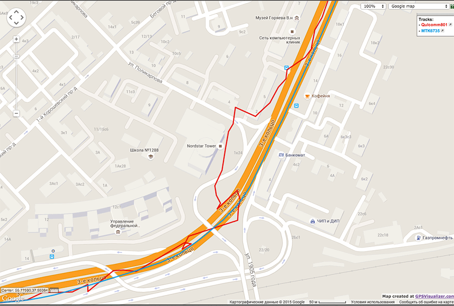 Qualcomm vs. MTK тестирование навигационных модулей - 7