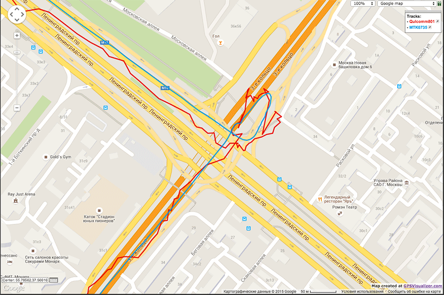 Qualcomm vs. MTK тестирование навигационных модулей - 8