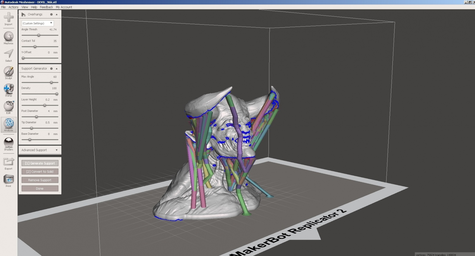 Обзор функции генерации поддержек в Autodesk Meshmixer - 15