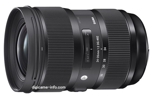 На объектив Sigma 24-35mm F2 DG HSM Art можно будет устанавливать фильтры диаметром 82 мм