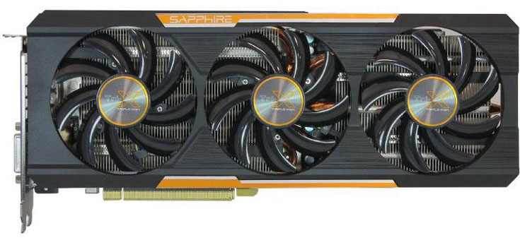 Графический процессор 3D-карты Sapphire Tri-X R9 390X работает на частоте 1055 МГц