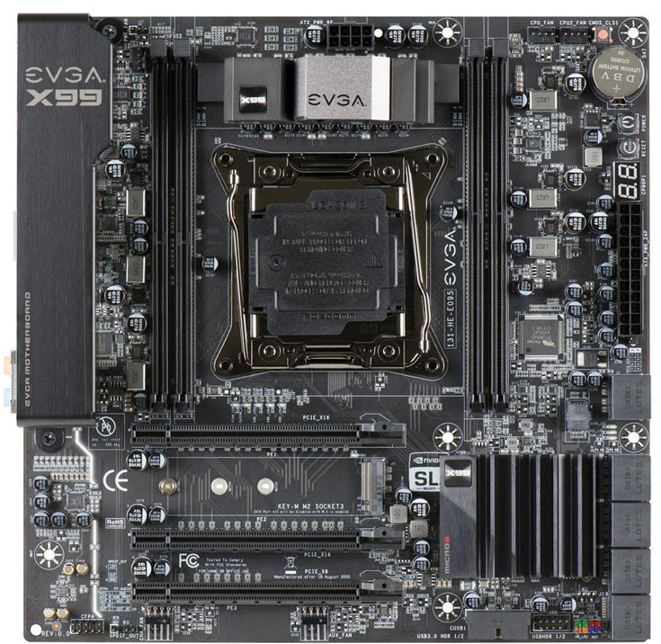 Системная плата EVGA X99 Micro2 рассчитана на процессоры в исполнении LGA2011v3