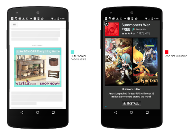Google избавит пользователей от случайных нажатий баннеров мобильной рекламы - 1
